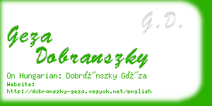 geza dobranszky business card